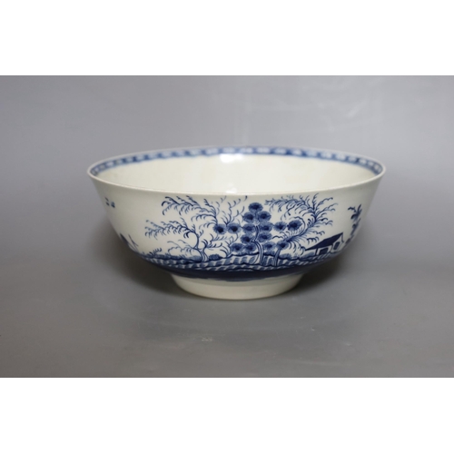 425 - A Caughley blue and white bowl, c.1775, 24 cm diameter