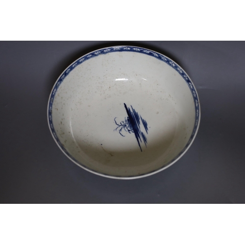 425 - A Caughley blue and white bowl, c.1775, 24 cm diameter