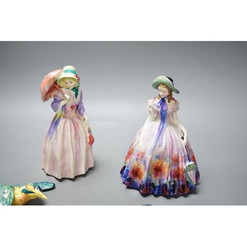 426 - A Royal Doulton figurine: Reg No753474, Miss Demure and an Easter Day figurine: HN 2039, together wi... 