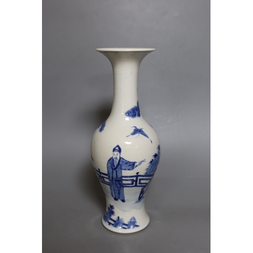 427 - A 19th century Chinese blue and white vase, 30cm