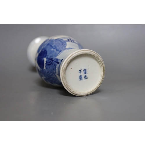 427 - A 19th century Chinese blue and white vase, 30cm