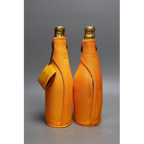 437 - Two bottles of Veuve Cliquot champagne with ice jackets