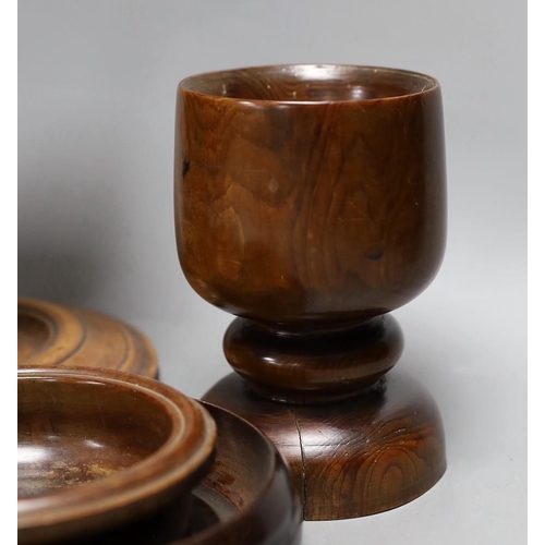 440 - A mahogany adjustable candle stand, coasters etc.