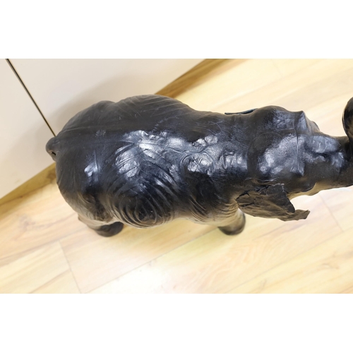 460 - A Liberty style large leather model of an elephant, 68cm