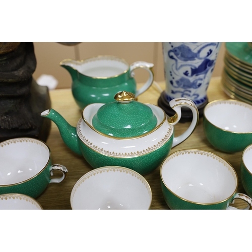 461 - A Goode & Co shagreen pattern tea service