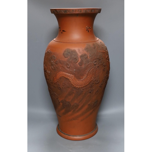 495 - A large Japanese  terracotta vase, 63cm