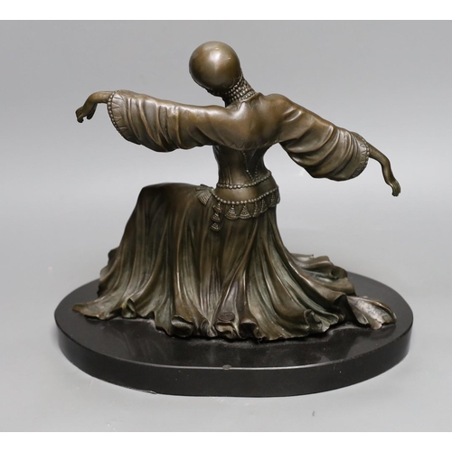 501 - After Demétre Haralamb Chiparus (1886  1947), bronze of a female dancer, Talos Gallery tablet to re... 