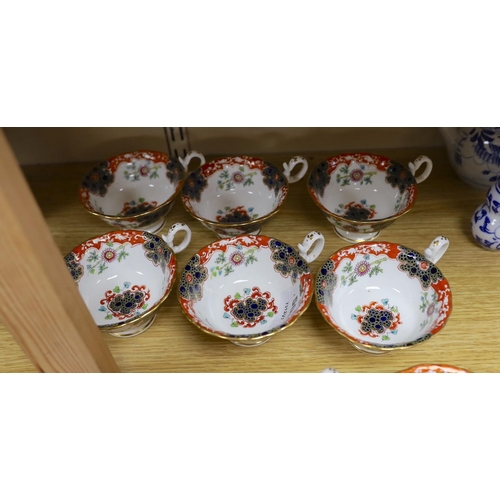 508 - Nine 19th century English porcelain teacups