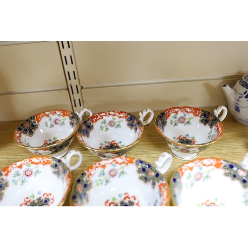 508 - Nine 19th century English porcelain teacups