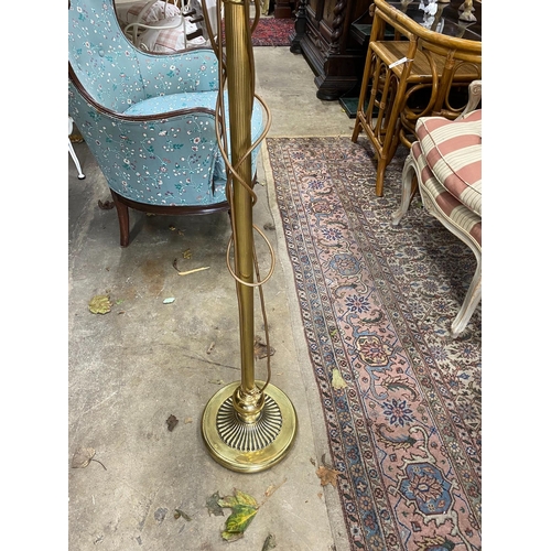 51 - A Victorian style telescopic brass standard lamp