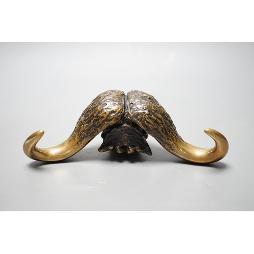 546 - Robert Green, bronze model of a water buffalo skull, 18cm long