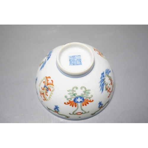 555 - A Chinese doucai bowl, 10cm diameter