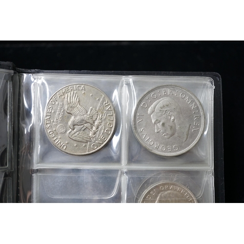 592 - A collection of mostly UK silver coins, including a Victoria crown 1845, about Fine, a George V half... 