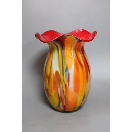 626 - A Murano style Art glass vase, 32cm