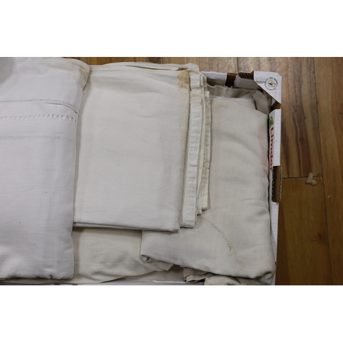 634 - A box of eight French Provincial sheets