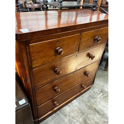 1035 - A Victorian mahogany chest of drawers, width 100cm, depth 49cm, height 106cm