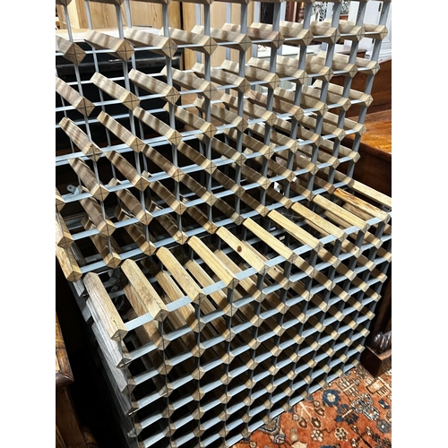 1049 - Three modern wine racks, total capacity 240 bottles, each width 99cm, height 80cm