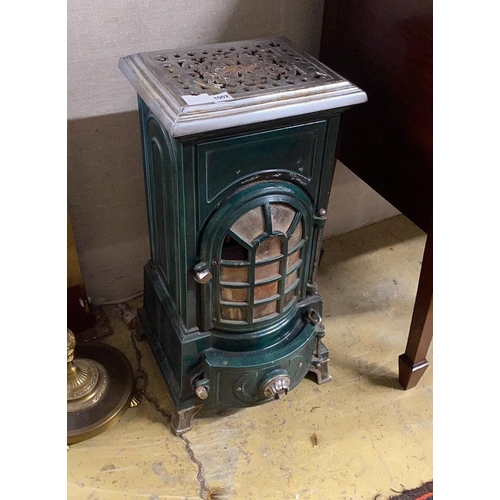 1002 - An early 20th century French Godin enamelled conservatory heater, height 71cm