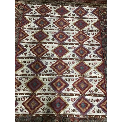 1020 - A modern Kilim style polychrome rug, 220cms x 150cms