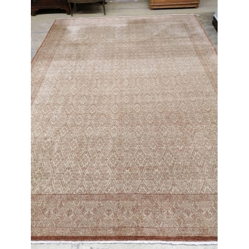 1030 - A contemporary North West Persian style gold ground carpet, 384 x 270cm