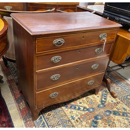 1056 - A small George IV and later mahogany four drawer chest, width 80cm, depth 45cm, height 80cm