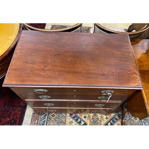 1056 - A small George IV and later mahogany four drawer chest, width 80cm, depth 45cm, height 80cm