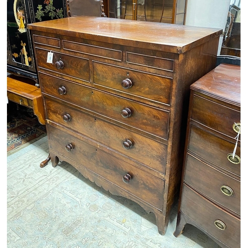 1060 - An early Victorian mahogany North Country chest, width 116cm, depth 56cm, height 124cm