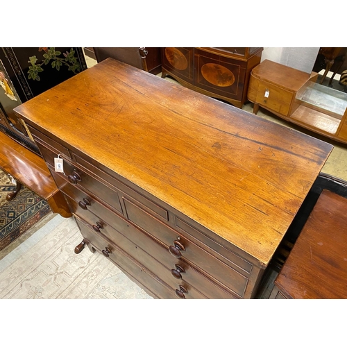 1060 - An early Victorian mahogany North Country chest, width 116cm, depth 56cm, height 124cm