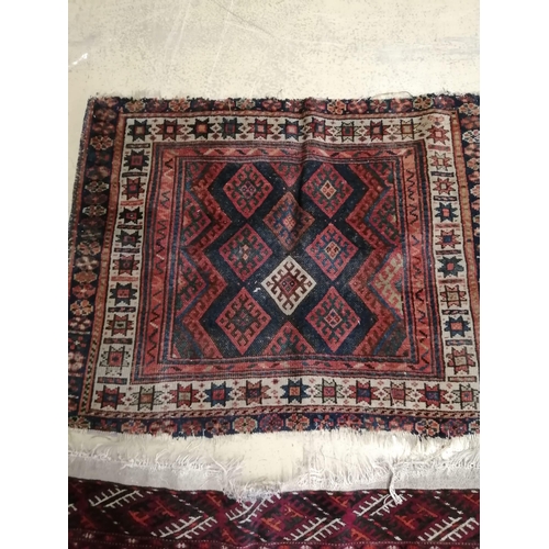 1104 - A Bokhara rug together with a Caucasian prayer mat, larger 150 x 104cm