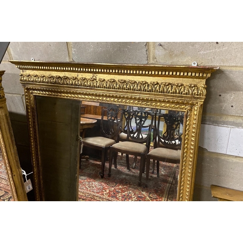 1139 - A pair of 19th century giltwood and composition overmantel mirrors, width 114cm, height 120cm