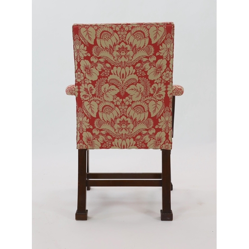 1162 - A George III style mahogany elbow chair, width 84cm, depth 67cm, height 101cm