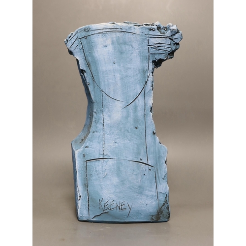 1253 - Christy Keeney (b.1958), a signed pottery bust, 33cms high