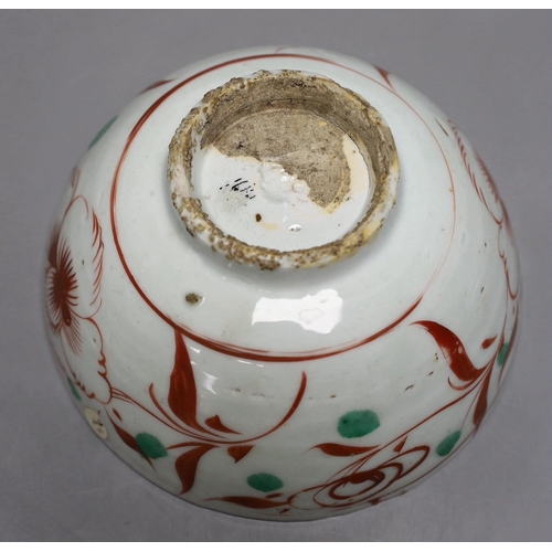 1257 - A Chinese Swatow enamelled bowl, Zhangzhou kilns, 17th century, 19.5cms diameter Provenance- collect... 