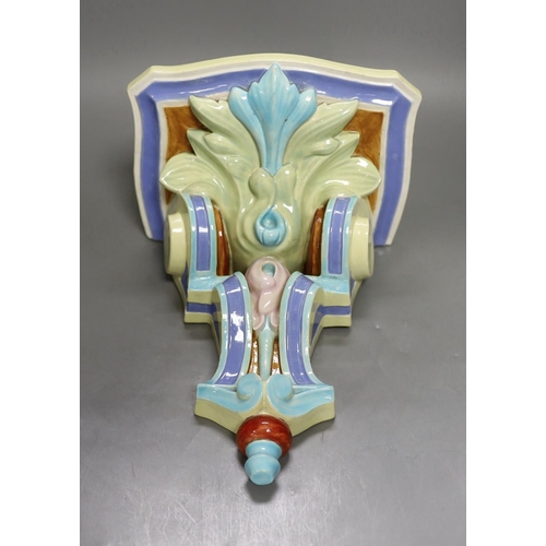 1284 - A late Victorian Royal Worcester majolica wall bracket, 23cm high