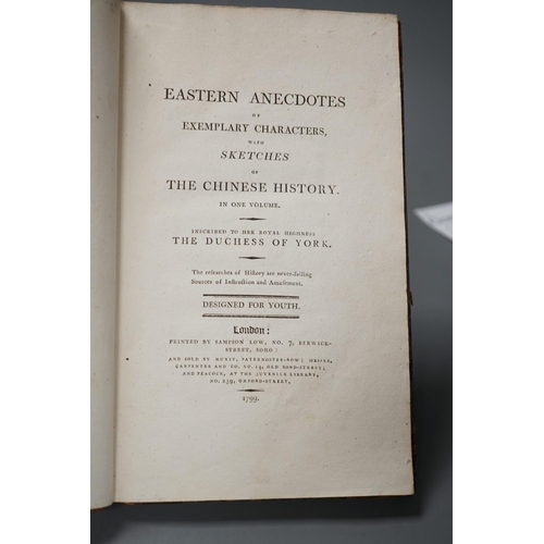 1300 - ° ° Anon - Eastern Anecdotes of Exemplary Characters, with Sketches of the Chinese History, 8vo, hal... 