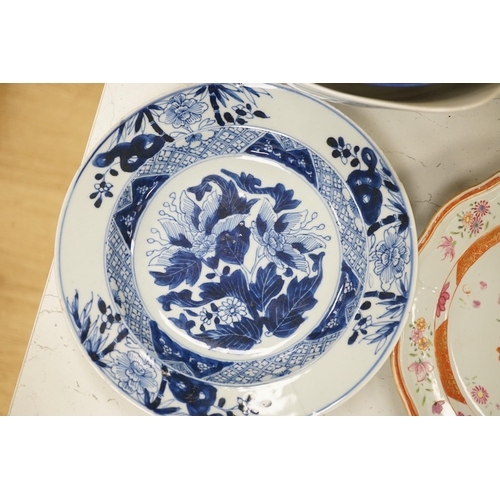 1336 - An assortment of Chinese porcelain tin-glazed earthenware charger and a Delft vase