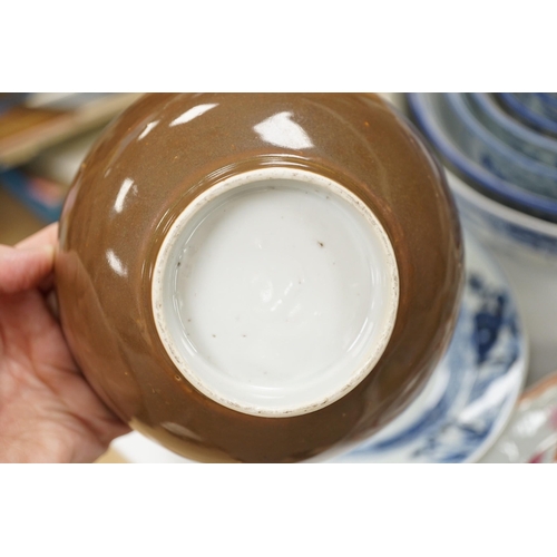 1336 - An assortment of Chinese porcelain tin-glazed earthenware charger and a Delft vase