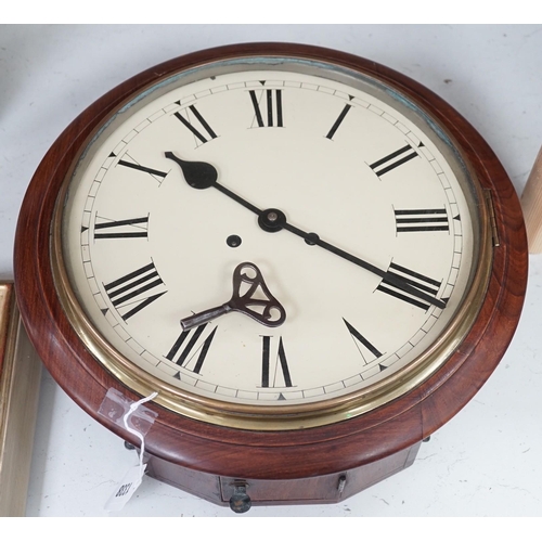 1338 - A teak cased wall clock, 38cms diameter