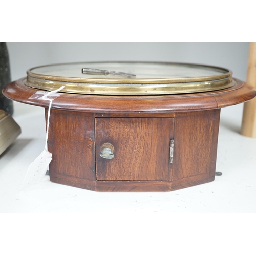 1338 - A teak cased wall clock, 38cms diameter