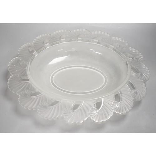 1339 - A large Verlys oval glass dish,  44cms wide