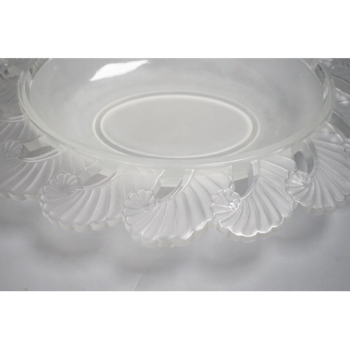 1339 - A large Verlys oval glass dish,  44cms wide