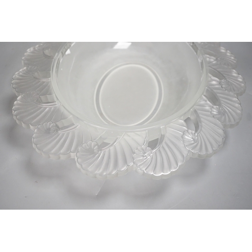 1339 - A large Verlys oval glass dish,  44cms wide