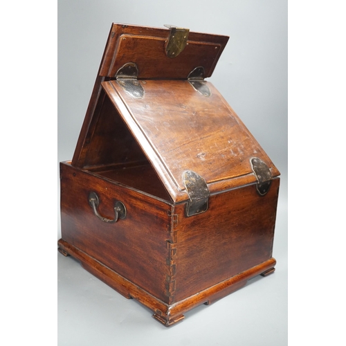 1344 - A late 19th century Chinese hardwood and bone inlaid jewellery box. 18.5cm tall