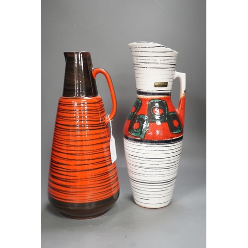 1348 - A group of three West German ceramic pots, including Scheurich and Bay, tallest 34cms high