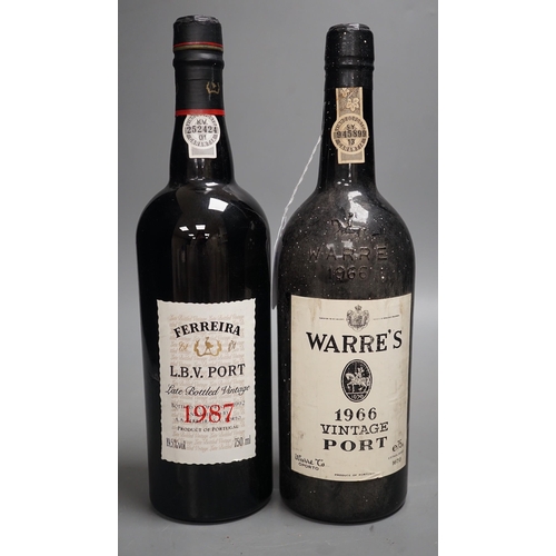 1352 - A Warre's 1066 vintage bottle of Port and a bottle of Ferreira LBV Port 1987