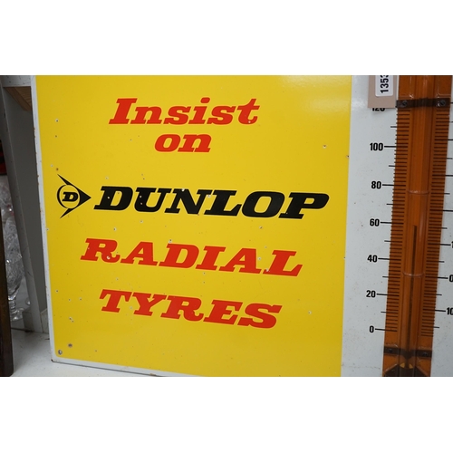 1353 - An enamel sign, Insist on Dunlop Radial Tyres, 66.5cms wide x 51cms high