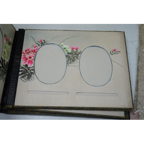 1354 - A Japanese shibayama style photograph album, vacant, 35cms wide x 27cms high