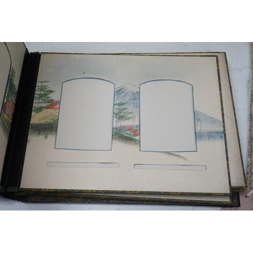 1354 - A Japanese shibayama style photograph album, vacant, 35cms wide x 27cms high