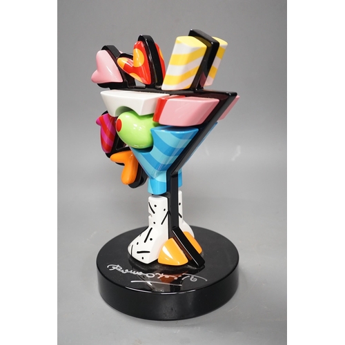 1372 - Romero Britto (Brazilian, 1963-), mixed media sculpture RP, "Cocktails", 27cm