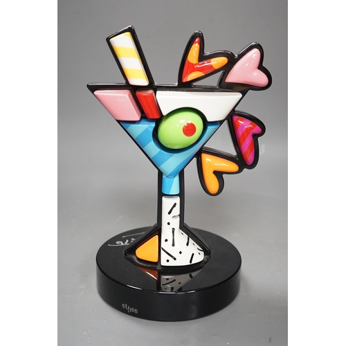 1372 - Romero Britto (Brazilian, 1963-), mixed media sculpture RP, "Cocktails", 27cm